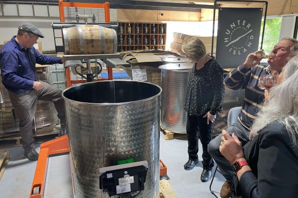 Charity whiskey preparation at distillery